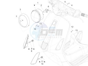 150 4T 3V ie Primavera (EMEA, LATAM) EQR) drawing Front headlamps - Turn signal lamps