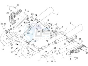 California 1400 Touring ABS 1380 drawing Exhaust pipe