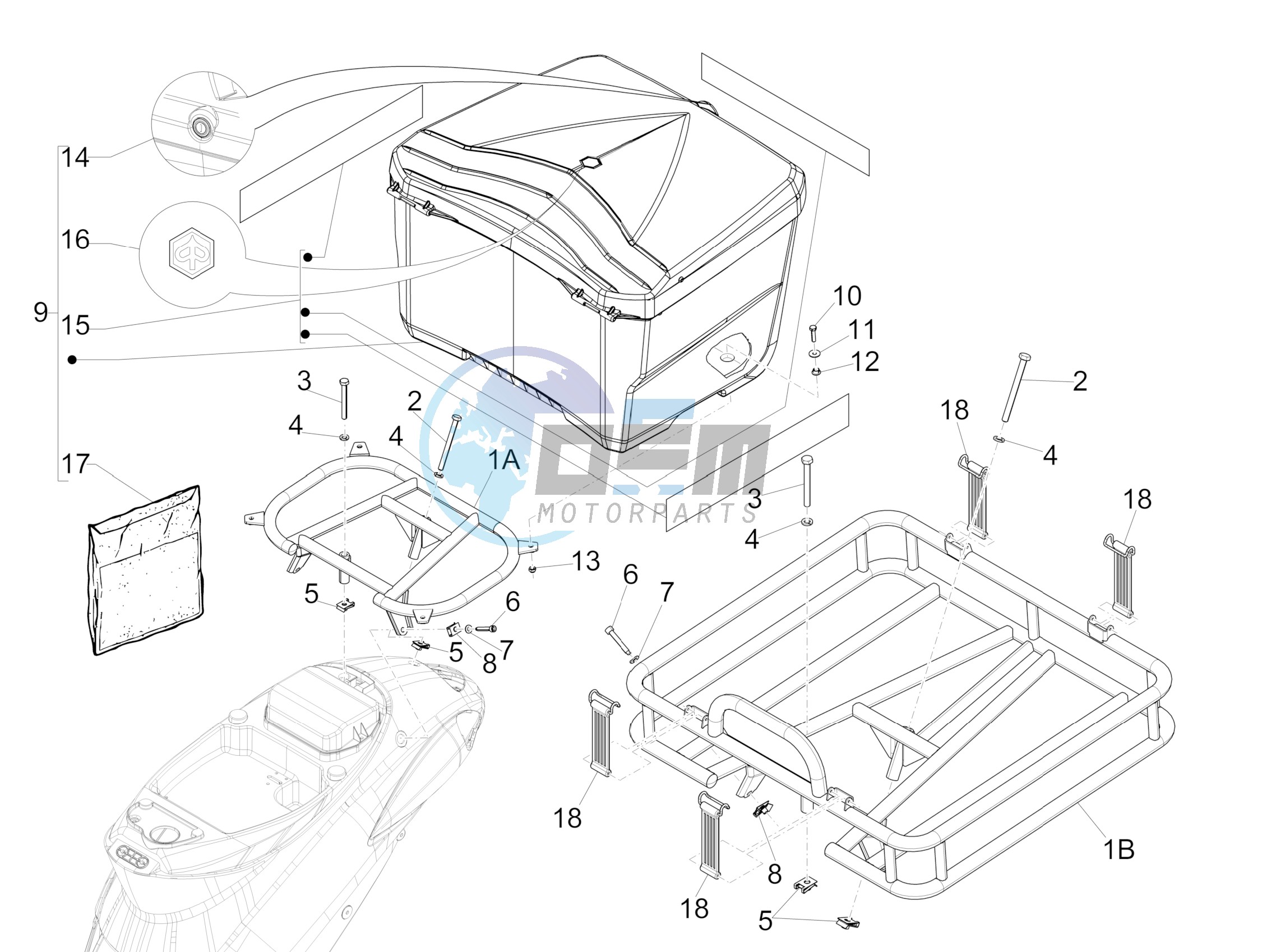 Rear luggage rack