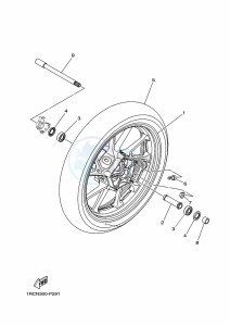 XSR900 MTM850 (BAE8) drawing FRONT WHEEL