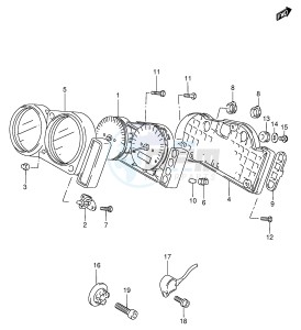 GSX-R750 (E2) drawing SPEEDOMETER (MODEL W X)