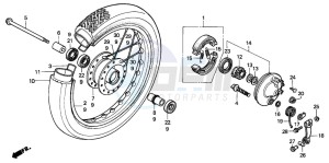 SH50 SCOOPY drawing FRONT WHEEL (SH50P/S)