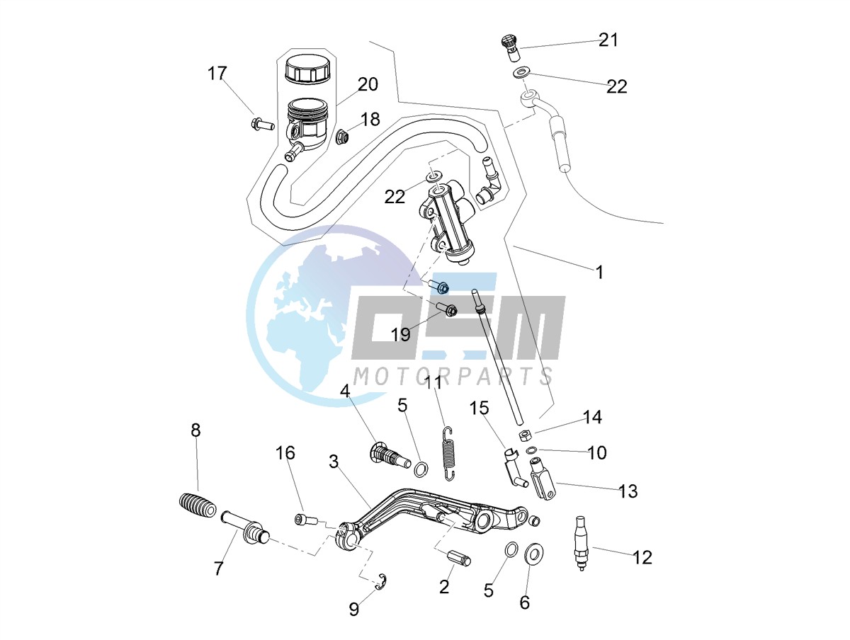 Rear master cylinder