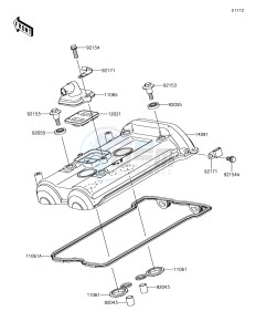 VERSYS 650 ABS KLE650FHF XX (EU ME A(FRICA) drawing Cylinder Head Cover