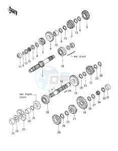 KZ 750 E (E1) drawing TRANSMISSION   -- 80 KZY 50-E1- -