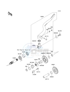 KX 250 T [KX250F] (T8F) T8F drawing KICKSTARTER MECHANISM