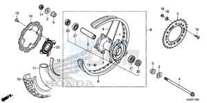 CRF250LAH CRF250LA ED drawing REAR WHEEL