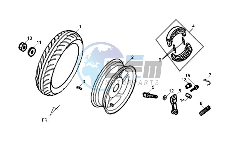 REAR WHEEL - REAR FORK