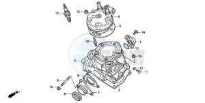 CR125R drawing CYLINDER/CYLINDER HEAD