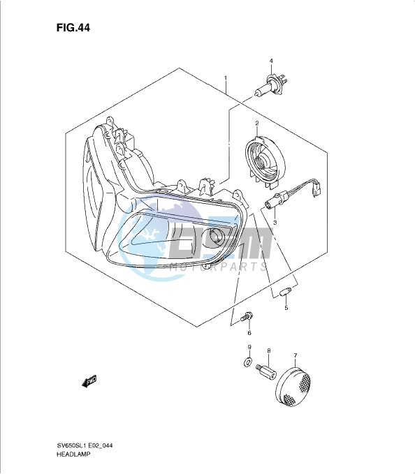 HEADLAMP (SV650SAL1 E24)