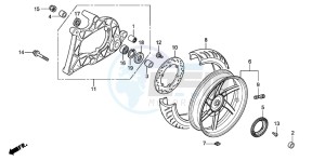 SH300AR drawing REAR WHEEL/SWINGARM