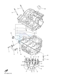 FZ8-S ABS FZ8 FAZER (ABS) 800 (1BD4 1BD6) drawing CRANKCASE