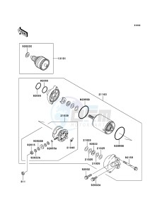 JET SKI 900 STX JT900E6F FR drawing Starter Motor