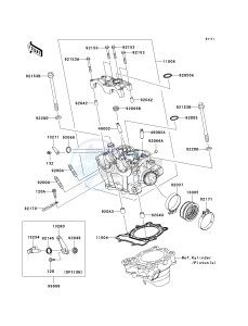 KX 250 W [KX250F MONSTER ENERGY] (W9FA) W9FA drawing CYLINDER HEAD