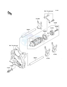 Z750 ZR750L7F GB XX (EU ME A(FRICA) drawing Gear Change Drum/Shift Fork(s)