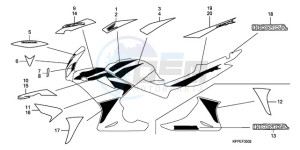 CBR125RW9 Australia - (U) drawing MARK/STRIPE (CBR125RW7/RW9/RWA)