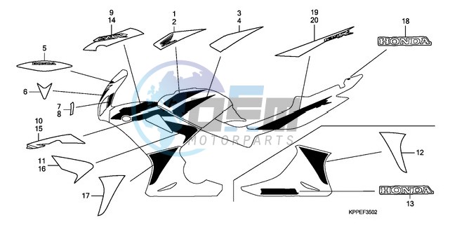 MARK/STRIPE (CBR125RW7/RW9/RWA)