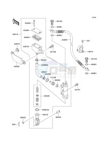 KL 250 G [SUPER SHERPA] (G9F) G9F drawing REAR MASTER CYLINDER