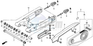 VTR1000F SUPER HAWK drawing SWINGARM