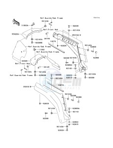 KAF 620 F MULE 3020 TURF (F1-F3) MULE 3020 TURF drawing FRONT FENDER-- S- --- KAF620-F2_F3- -