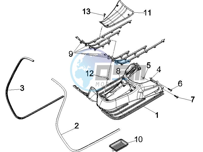 Central cover - Footrests