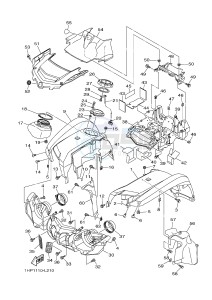 YFM550FWAD YFM5FGPD GRIZZLY 550 EPS (1HSE 1HSF) drawing FRONT FENDER