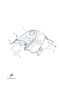 YFM350FWA GRIZZLY 350 4WD (1NSK) drawing SIDE COVER