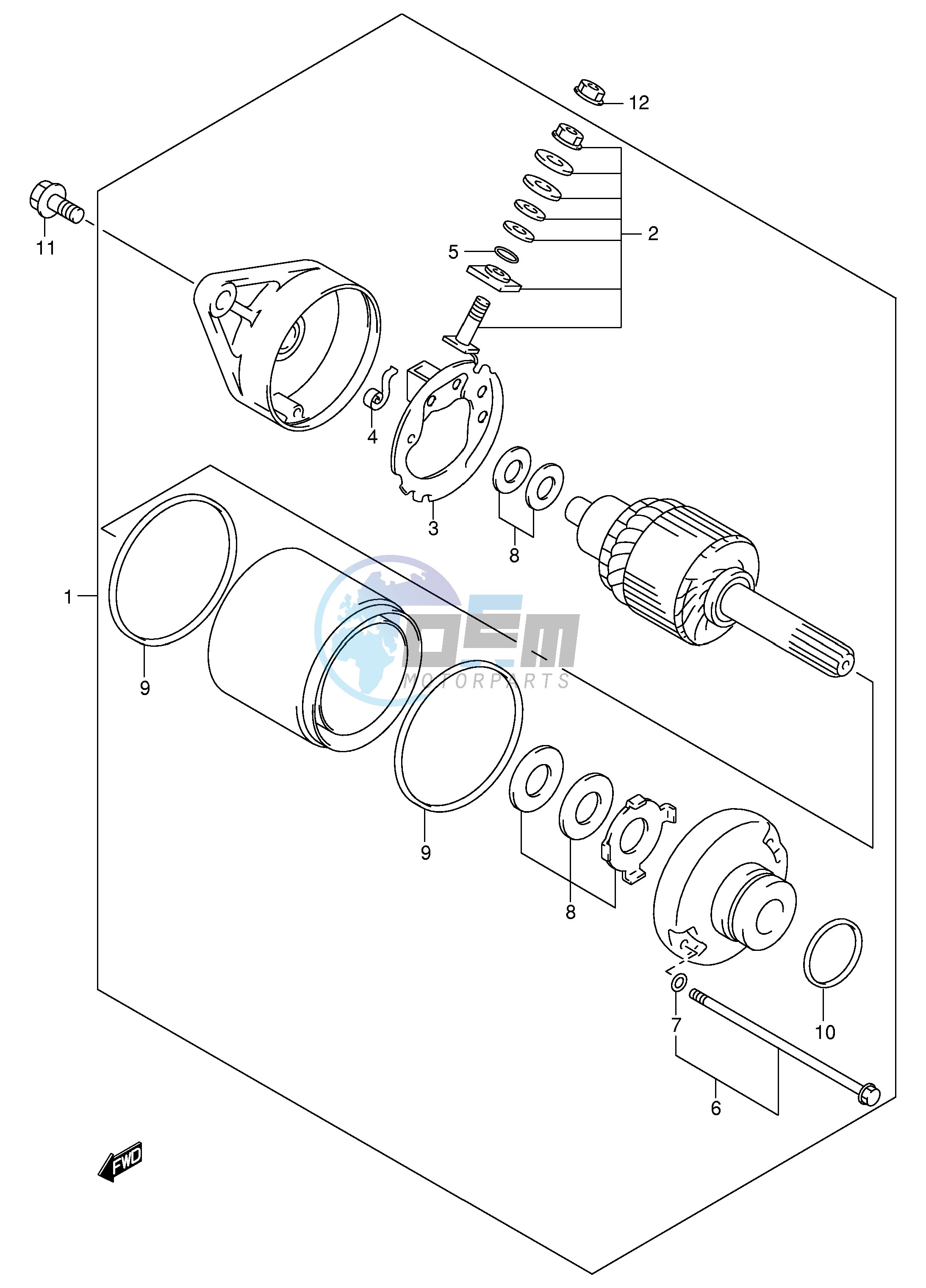 STARTING MOTOR (MODEL Y)