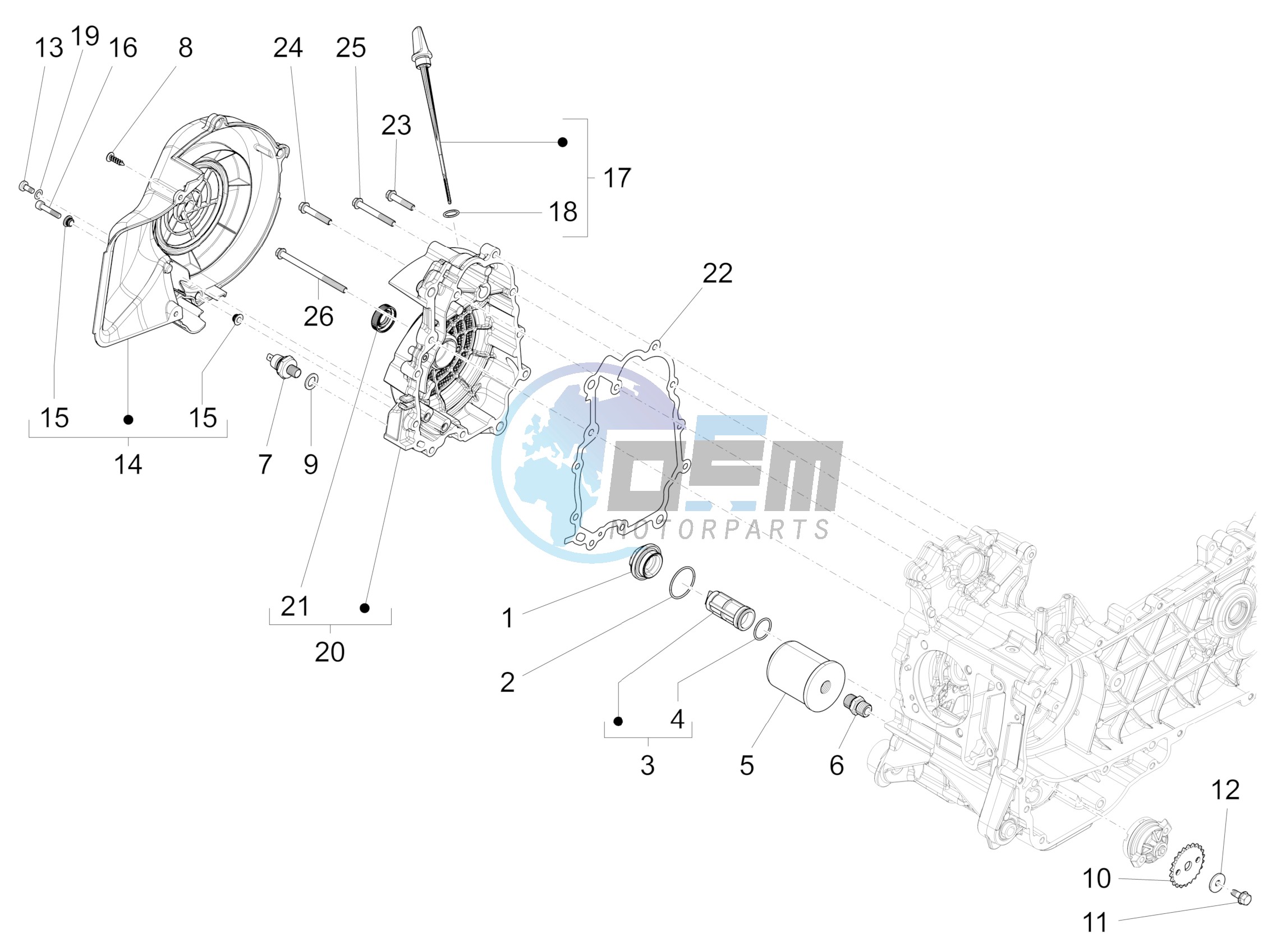 Flywheel magneto cover - Oil filter