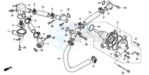 RVF750R drawing WATER PUMP/WATER PIPE