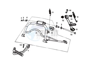 SYMPHONY SR 50 (L8) EU drawing MIDDLE STAND / SIDE STAND / KICKSTART PEDAL