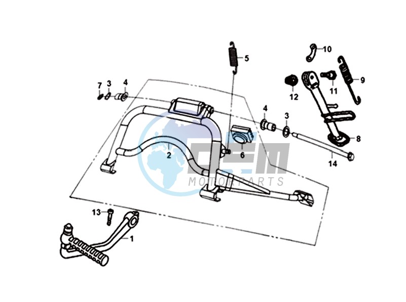 MIDDLE STAND / SIDE STAND / KICKSTART PEDAL