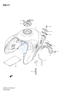 DL650 (E3) V-Strom drawing FUEL TANK (DL650L1 E33)