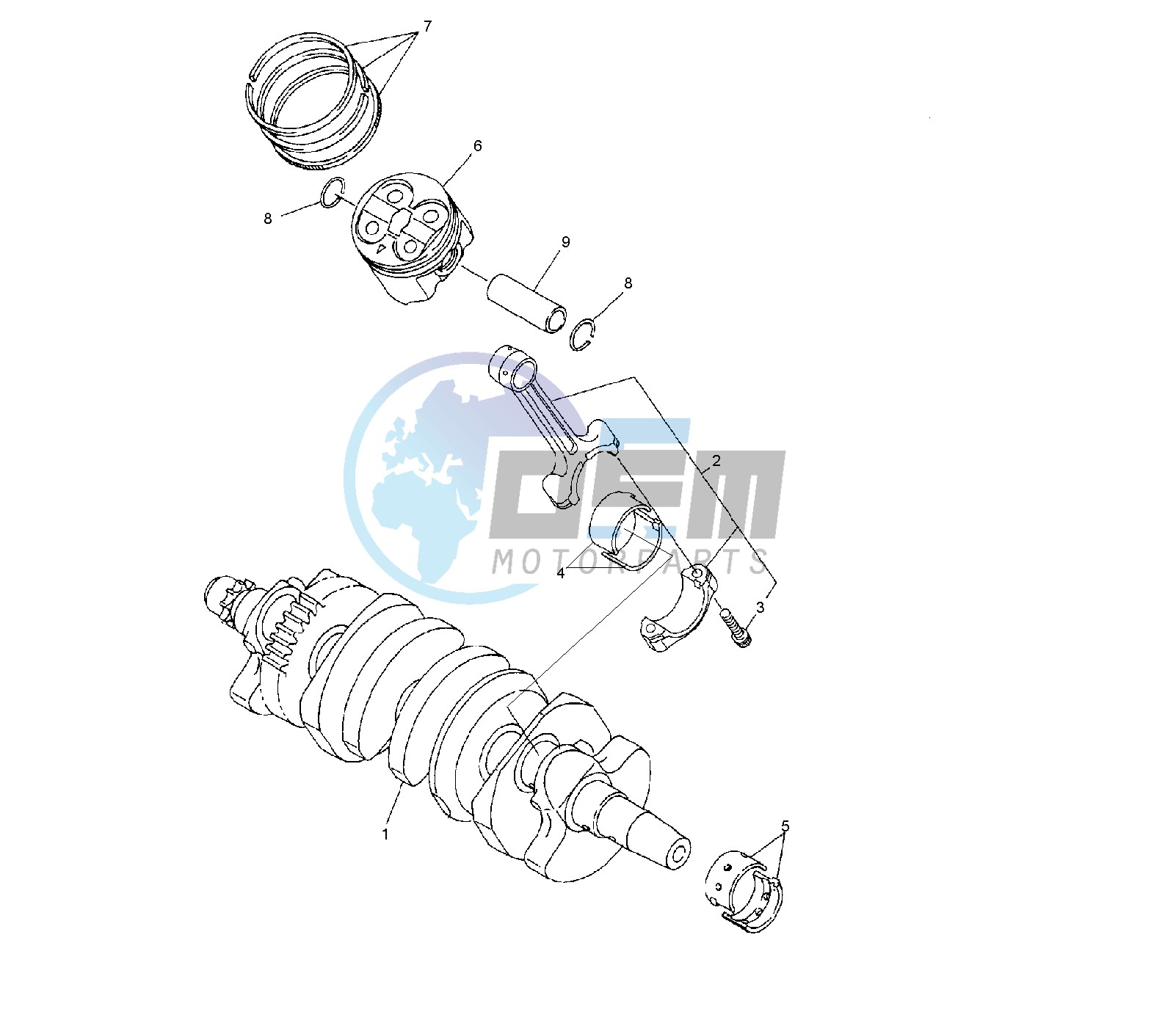 CRANKSHAFT AND PISTON