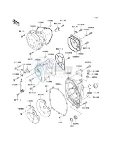 ZX 900 C [NINJA ZX-9R] (C1-C2) [NINJA ZX-9R] drawing ENGINE COVER-- S- -