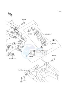 EX 650 A [NINJA 650R] (A6F-A8F) A8F drawing SUSPENSION_SHOCK ABSORBER