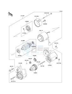 KAF 950 B [MULE 3010 DIESEL 4X4] (B1) [MULE 3010 DIESEL 4X4] drawing STARTER MOTOR