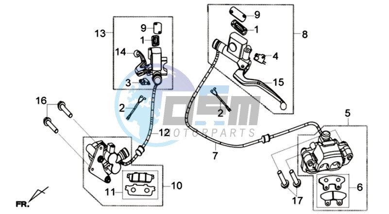 BRAKE CALIPER FOR / BRAKE CALIPER ACHTER