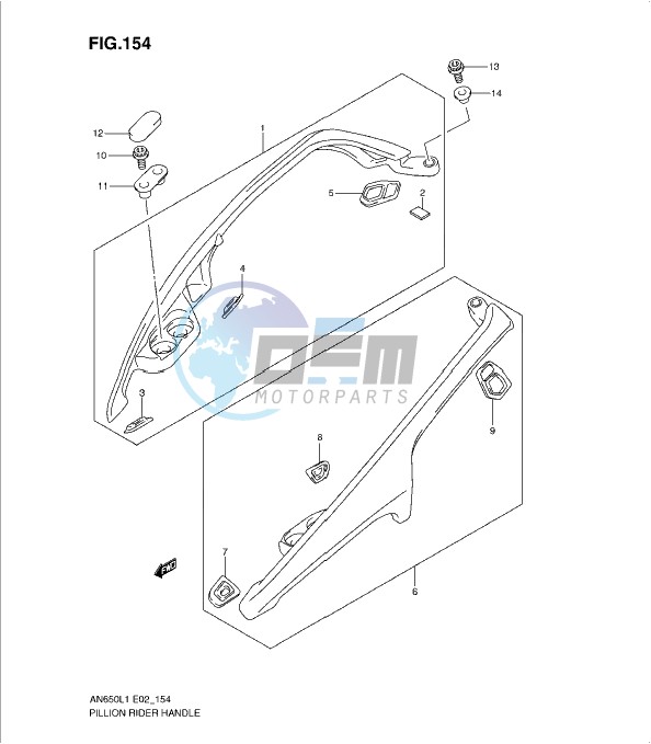 PILLION RIDER HANDLE (AN650L1 E19)