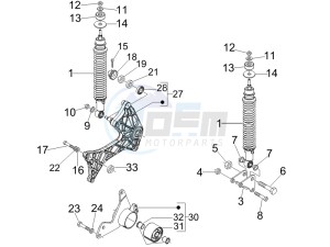 GT 250 ie 60 deg (Euro 3) drawing Rear suspension - Shock absorber - s