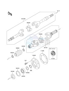 KAF 620 H [MULE 3010 4X4 HARDWOODS GREEN HD] (H6F-H8F) H6F drawing DRIVE SHAFT-REAR