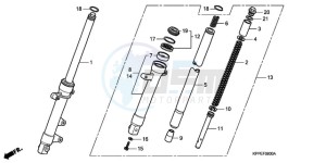 CBR125RWA Europe Direct - (ED / BLA) drawing FRONT FORK