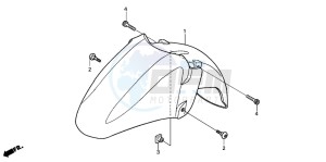 FJS600 SILVER WING drawing FRONT FENDER (FJS6001/2/D3/D4/D5)