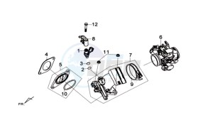 MAXSYM 600 I ABS drawing INLET / FUEL INJECTOR / THROTTLE VALVE BODY