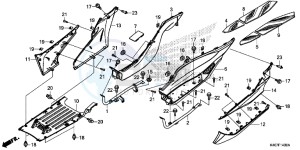 NSS125DF Forza 125 - NSS125D Europe Direct - (ED) drawing FLOOR STEP/ UNDER COVER