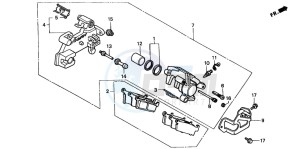 CR80R drawing REAR BRAKE CALIPER