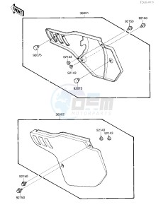 KX 500 D [KX500] (D1) [KX500] drawing SIDE COVERS