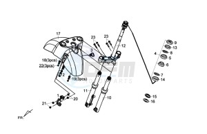 FIDDLE III 50 drawing FRONT FORK/ FRONT FENDER / STEERING HEAD BEARING