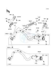 KLX110 KLX110A7F EU drawing Muffler(s)