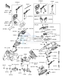 Z1000 ABS ZR1000GGF FR GB XX (EU ME A(FRICA) drawing Ignition Switch